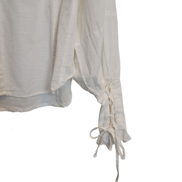 🆕️ Free People Kiss Kiss Button Front Cotton Top in Ivory